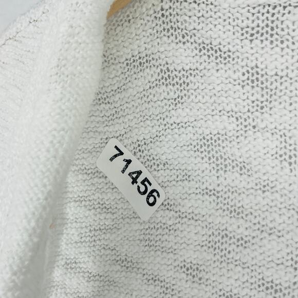 EILEEN FISHER Sweater 1X Organic Cotton Cardigan Vest Drape Open Front White - Picture 13 of 13